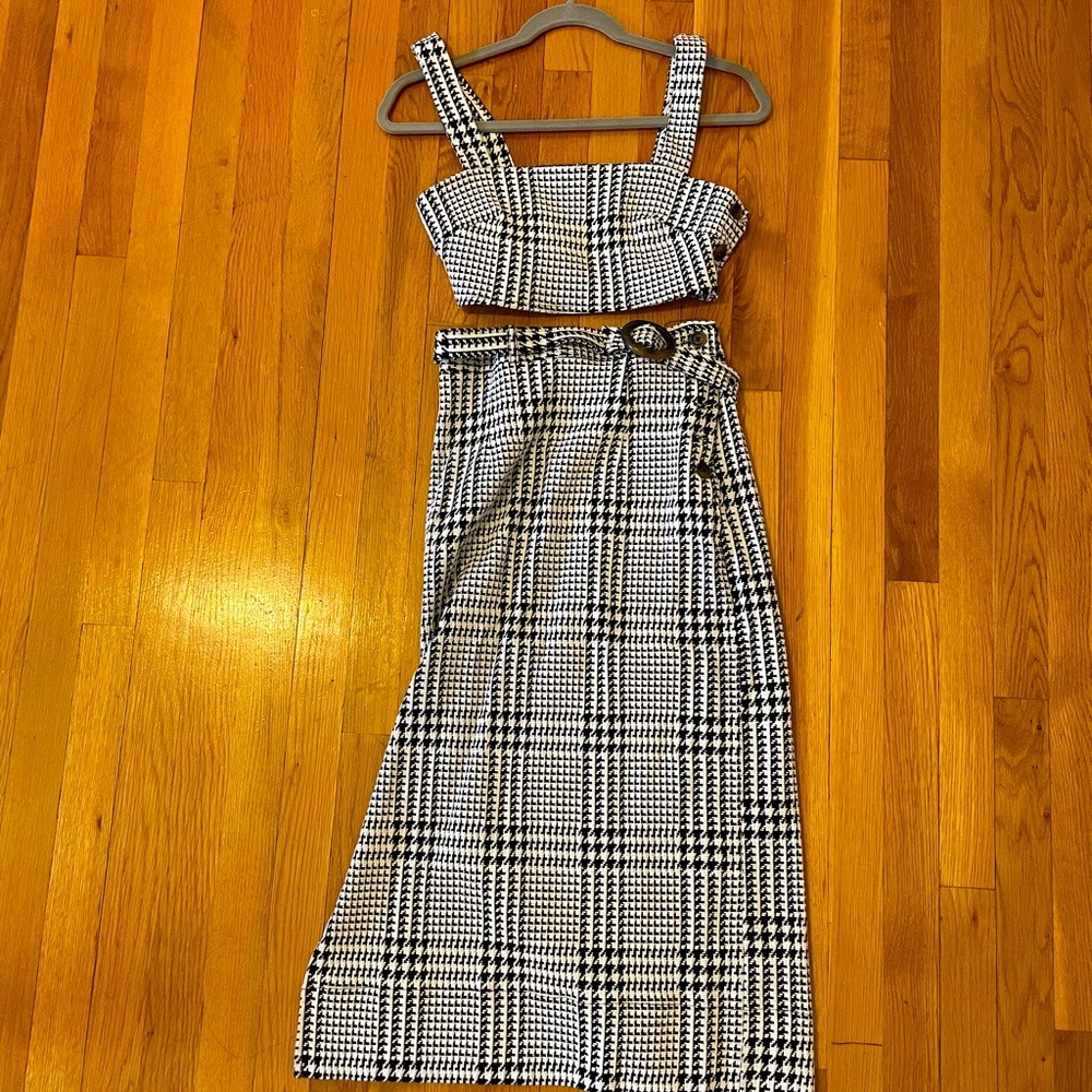 Free People Houndstooth Two-Piece Set (Size 0)